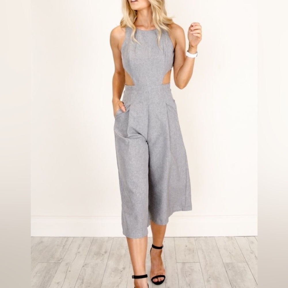 Showpo. Executive Ponies OUT DREAM YOURSELF JUMPSUIT IN GREY MARLE NWT